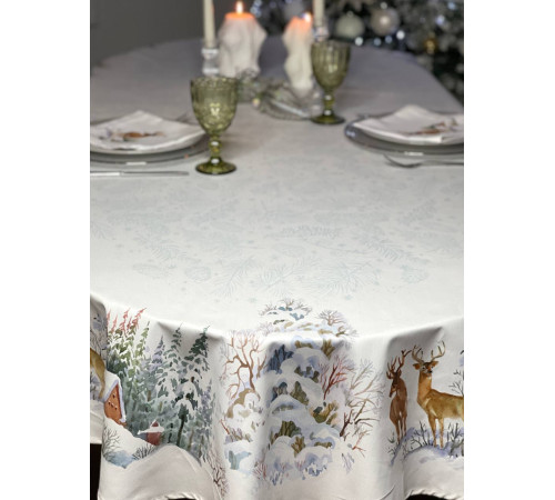 Скатерть столовая Альпийский склон 145 x 250 см (овал)