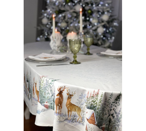 Скатерть столовая Альпийский склон 145 x 250 см (овал)