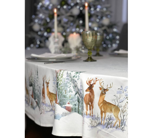 Скатерть столовая Альпийский склон 145 x 250 см (овал)